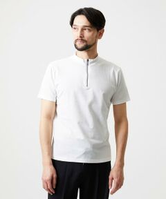 MICHEL KLEIN HOMME / ミッシェルクランオム カットソー | モックネックハーフジップ半袖カットソー