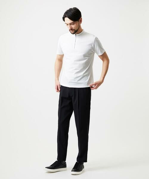 MICHEL KLEIN HOMME / ミッシェルクランオム カットソー | モックネックハーフジップ半袖カットソー | 詳細1