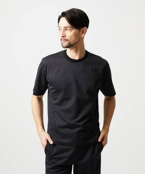 MICHEL KLEIN HOMME / ミッシェルクランオム カットソー | 【セットアップ】ジャージークルーネック半袖カットソー（ダークグレー）