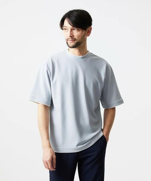 MICHEL KLEIN HOMME / ミッシェルクランオム カットソー | リラックスクルーネック半袖カットソー(ライトグレー)