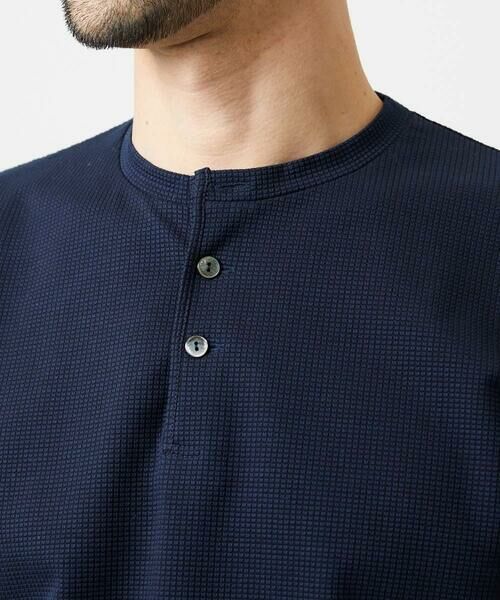 MICHEL KLEIN HOMME / ミッシェルクランオム カットソー | 《日本製》ブロックヘンリーネック半袖カットソー | 詳細5