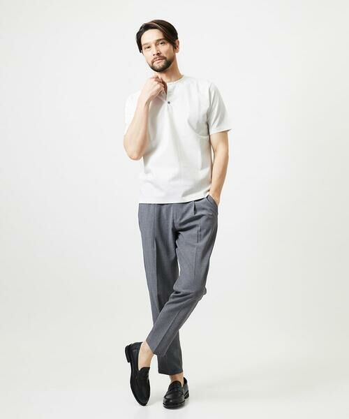 MICHEL KLEIN HOMME / ミッシェルクランオム カットソー | 《日本製》ブロックヘンリーネック半袖カットソー | 詳細10