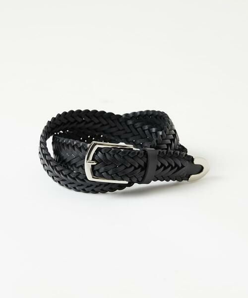 MICHEL KLEIN HOMME / ミッシェルクランオム ベルト・サスペンダー | レザーメッシュベルト（ブラック）