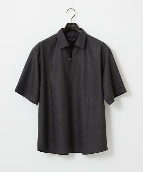 MICHEL KLEIN HOMME / ミッシェルクランオム シャツ・ブラウス | 【セットアップ】カプリ半袖シャツ（ダークグレー）