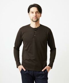 MICHEL KLEIN HOMME / ミッシェルクランオム カットソー | ジャガードヘンリーネック長袖カットソー
