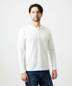 MICHEL KLEIN HOMME / ミッシェルクランオム カットソー | ジャガードヘンリーネック長袖カットソー