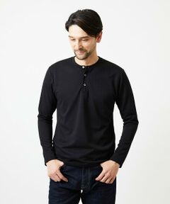 MICHEL KLEIN HOMME / ミッシェルクランオム カットソー | ジャガードヘンリーネック長袖カットソー