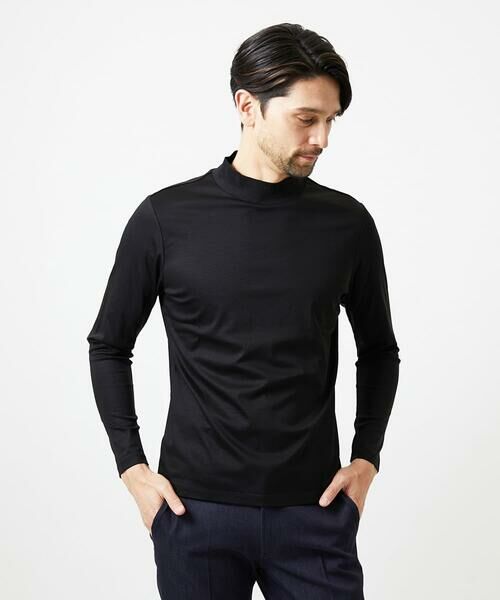 MICHEL KLEIN HOMME / ミッシェルクランオム カットソー | モックネック長袖カットソー(ブラック)