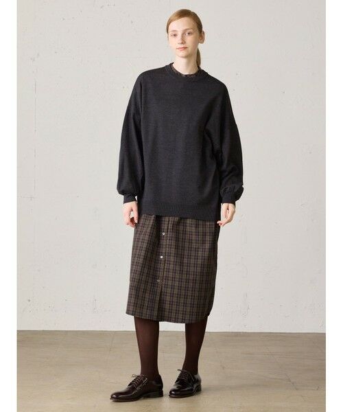 MidiUmi / ミディウミ ロング・マキシ丈ワンピース | MidiUmi チェックワイドシャツワンピース | 詳細6