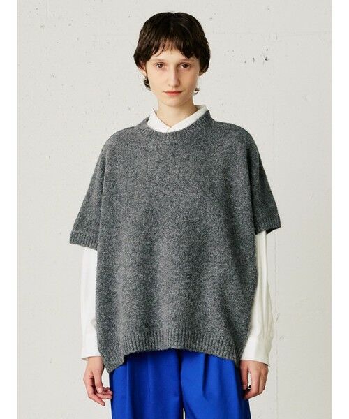 MidiUmi / ミディウミ ベスト | MidiUmi クルーネックコクーンベスト（チャコールグレー(color92)）