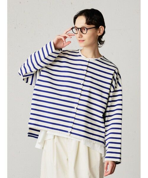 MidiUmi / ミディウミ カーディガン・ボレロ | MidiUmi ボーダークルーネックカーディガン | 詳細2