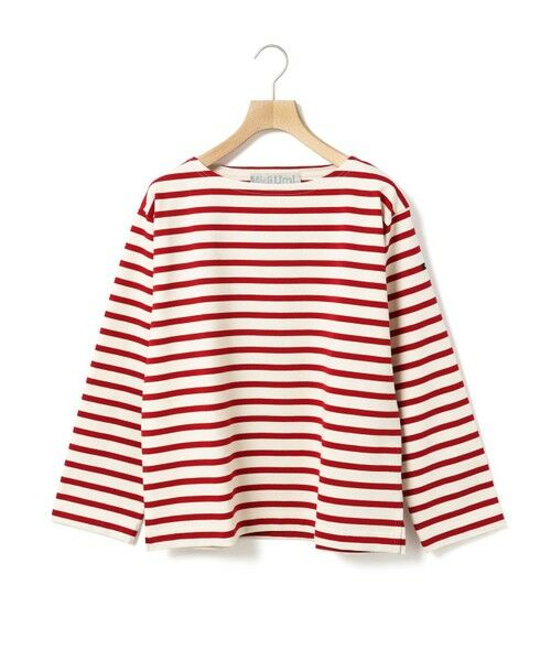 MidiUmi/ミディウミ MidiUmi TOURNIERバスクボーダーT キナリ×レッド(color42) FREE MidiUmi/ミディウミ MidiUmi TOURNIERバスクボーダーT キナリ×レッド(color42) FREE