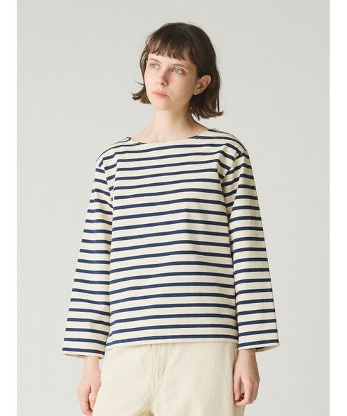 MidiUmi/ミディウミ MidiUmi TOURNIERバスクボーダーT キナリ×ネイビー(color77) FREE MidiUmi/ミディウミ MidiUmi TOURNIERバスクボーダーT キナリ×ネイビー(color77) FREE