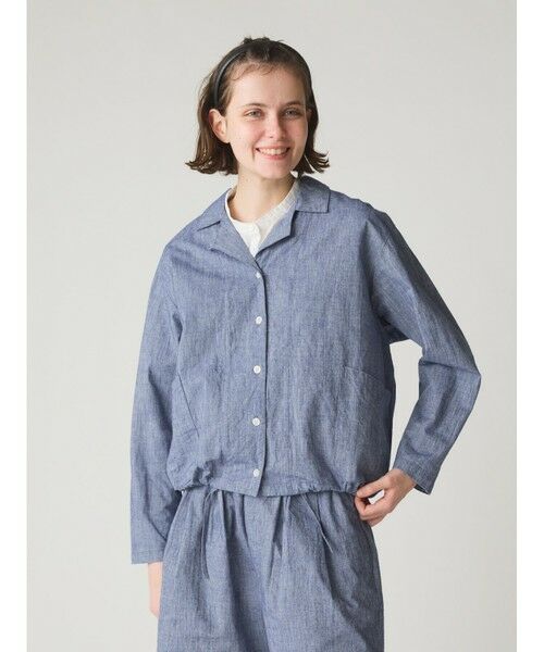 MidiUmi/ミディウミ MidiUmi シャンブレーシャツジャケット ブルーA(color31A) FREE MidiUmi/ミディウミ MidiUmi シャンブレーシャツジャケット ブルーA(color31A) FREE