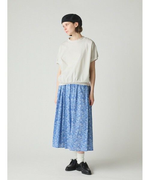 新品未使用】calinハーフスリーブカットソー チャコールS 完売品 セール】 MidiUmi ハーフスリーブコクーンプルオーバー