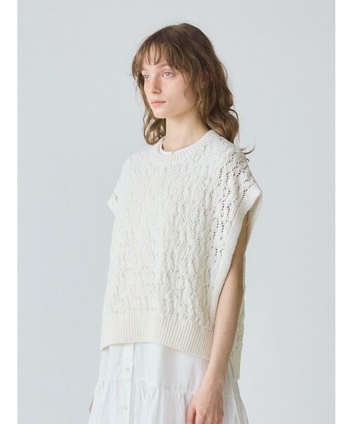 MidiUmi / ミディウミ ベスト | MidiUmi テープヤーンサイドリボンベスト | 詳細3