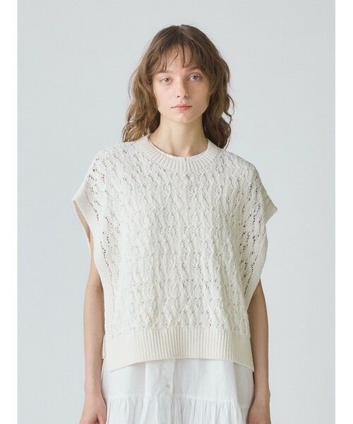 MidiUmi / ミディウミ ベスト | MidiUmi テープヤーンサイドリボンベスト（オフホワイト(color11)）