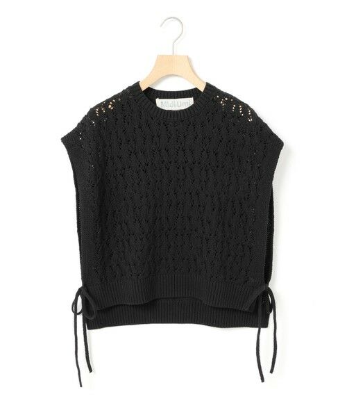 MidiUmi / ミディウミ ベスト | MidiUmi テープヤーンサイドリボンベスト（ブラック(color99)）