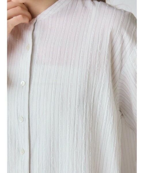 ☆ ami☺︎ さま　専用　☆ セール】 MidiUmi シアーストライプバックギャザーシャツ