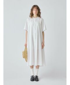 ミディウミ　半袖Aラインドレス（ダークグレー） XS-Lサイズあり【SETTAN/セッタン】総レース/ Vネック/ 長袖/ 袖