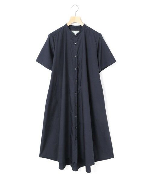 MidiUmi / ミディウミ ロング・マキシ丈ワンピース | MidiUmi ハーフスリーブAラインシャツワンピース（ネイビー(color77)）