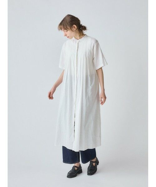 ワンピース mifumi セール】 MidiUmi ハーフスリーブタックワンピース （ロング