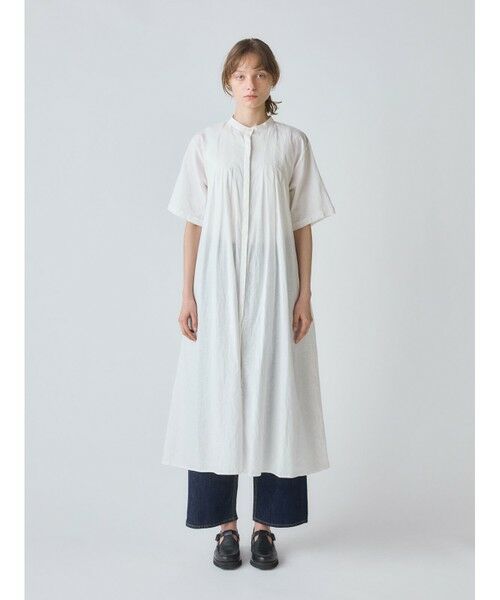 MIDIUMISOLID ハーフスリーブピンタックシャツワンピース MIDIUMISOLID（ミディウミソリッド）の「MIDUMISOLID for Ladies
