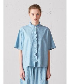 MidiUmi / ミディウミ シャツ・ブラウス | MidiUmi  フリルショートハーフスリーブシャツ