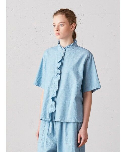 MidiUmi / ミディウミ シャツ・ブラウス | MidiUmi  フリルショートハーフスリーブシャツ | 詳細3