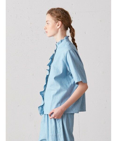 MidiUmi / ミディウミ シャツ・ブラウス | MidiUmi  フリルショートハーフスリーブシャツ | 詳細4