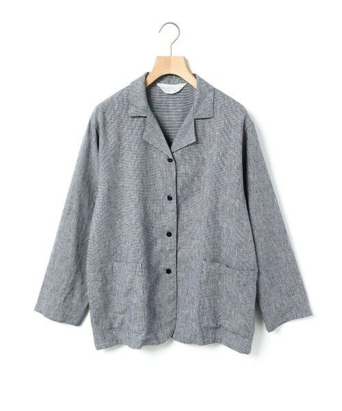 MidiUmi / ミディウミ テーラードジャケット | MidiUmi ノーザンリネンシャツジャケット（ネイビーチェック(color77)）