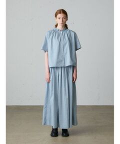 MidiUmi / ミディウミ ミニ・ひざ丈スカート | MidiUmi シャンブレーギャザースカート