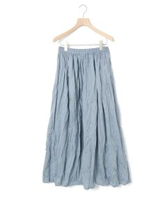 MidiUmi / ミディウミ ミニ・ひざ丈スカート | MidiUmi シャンブレーギャザースカート