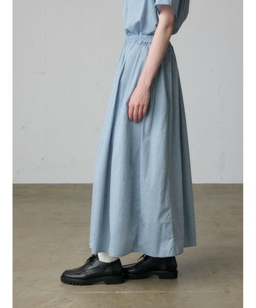 MidiUmi / ミディウミ ミニ・ひざ丈スカート | MidiUmi シャンブレーギャザースカート | 詳細8