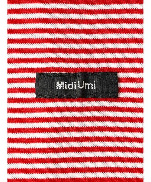 MidiUmi / ミディウミ Tシャツ | MidiUmi モックネックボーダーワイドTシャツ | 詳細1