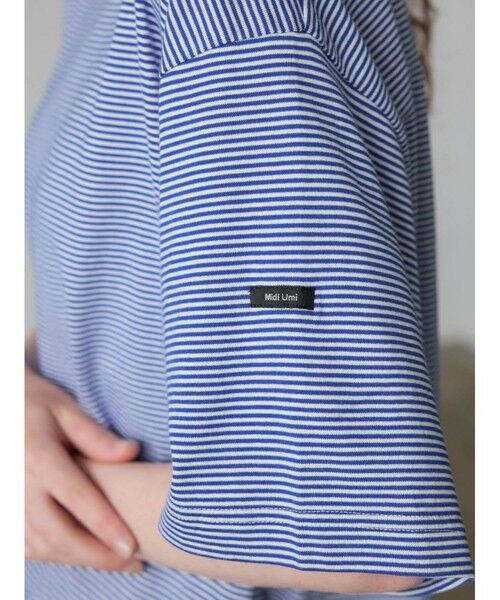 MidiUmi / ミディウミ Tシャツ | MidiUmi モックネックボーダーワイドTシャツ | 詳細7