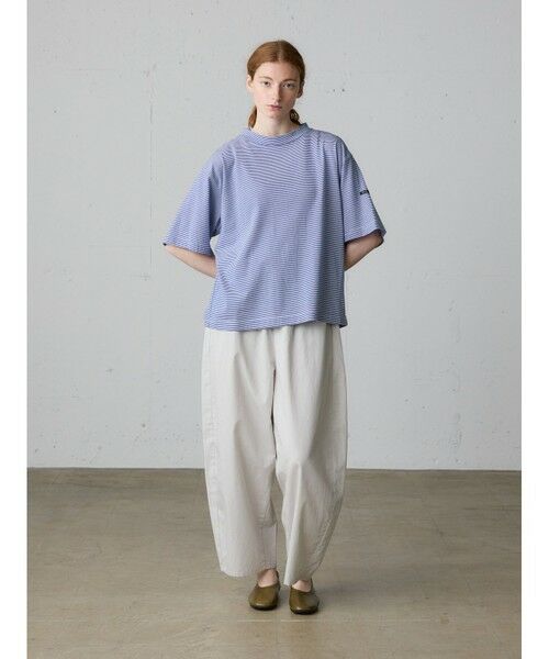 MidiUmi / ミディウミ Tシャツ | MidiUmi モックネックボーダーワイドTシャツ | 詳細8