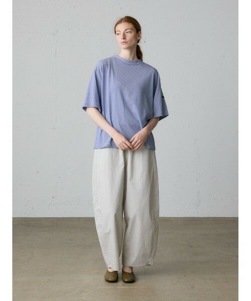 MidiUmi / ミディウミ Tシャツ | MidiUmi モックネックボーダーワイドTシャツ | 詳細9