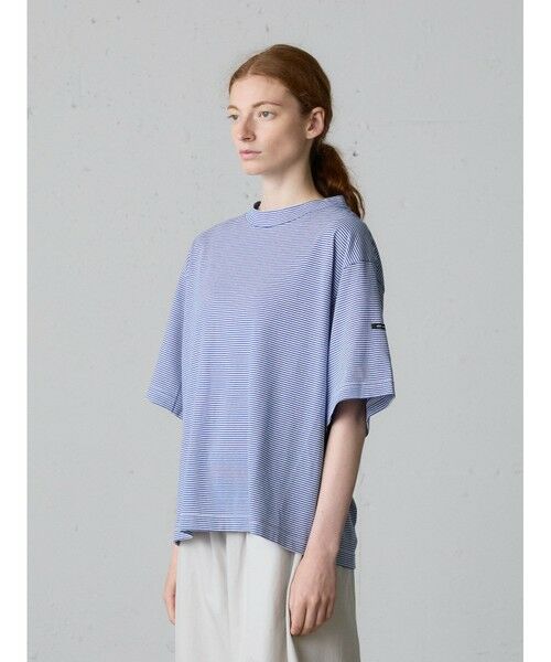 MidiUmi / ミディウミ Tシャツ | MidiUmi モックネックボーダーワイドTシャツ | 詳細4