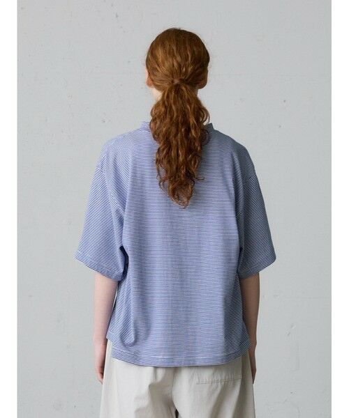 MidiUmi / ミディウミ Tシャツ | MidiUmi モックネックボーダーワイドTシャツ | 詳細5