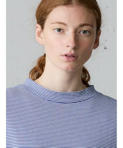 MidiUmi / ミディウミ Tシャツ | MidiUmi モックネックボーダーワイドTシャツ | 詳細6