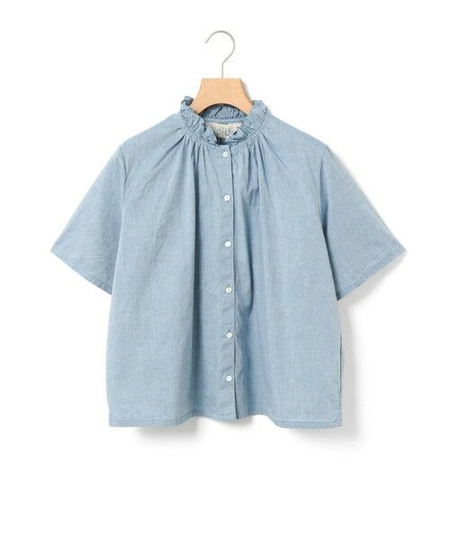 MidiUmi シャンブレーフリルシャツ （シャツ・ブラウス