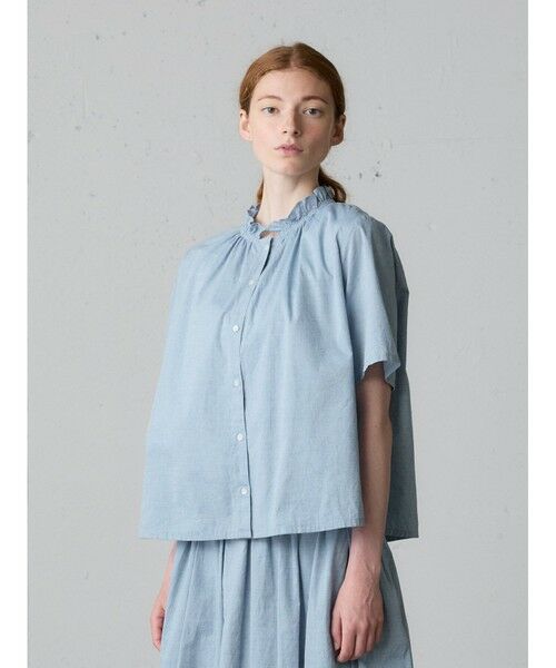 MidiUmi / ミディウミ シャツ・ブラウス | MidiUmi シャンブレーフリルシャツ | 詳細4