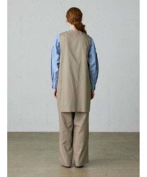 MidiUmi / ミディウミ ベスト | MidiUmi コットンリネンワイドベスト | 詳細12