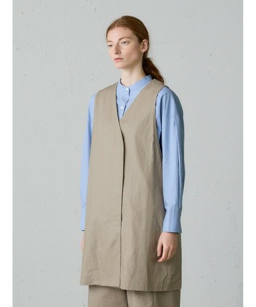 MidiUmi / ミディウミ ベスト | MidiUmi コットンリネンワイドベスト | 詳細4