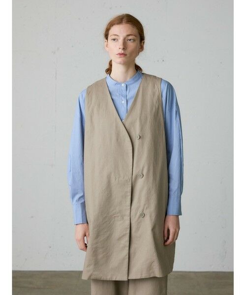 MidiUmi / ミディウミ ベスト | MidiUmi コットンリネンワイドベスト | 詳細7