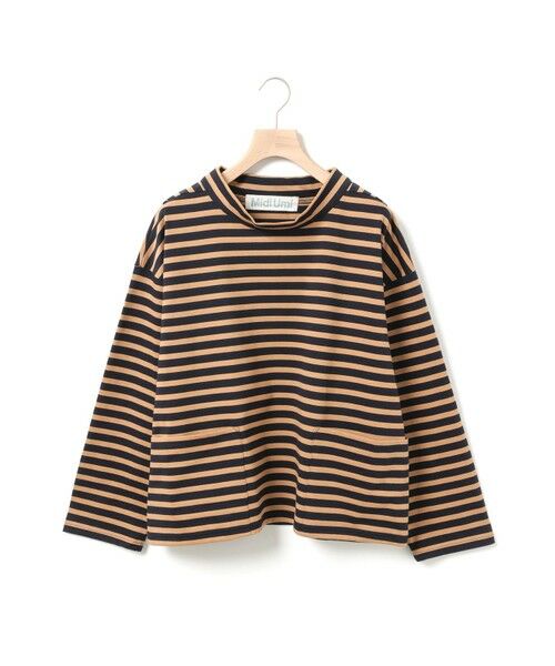 MidiUmi/ミディウミ MidiUmi フィッシャーマンスモックボーダーT ネイビー×ブラウン(color77A) FREE MidiUmi/ミディウミ MidiUmi フィッシャーマンスモックボーダーT ネイビー×ブラウン(color77A) FREE