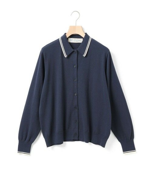MidiUmi/ミディウミ MidiUmi ポロニットカーディガン ネイビー(color77) FREE MidiUmi/ミディウミ MidiUmi ポロニットカーディガン ネイビー(color77) FREE