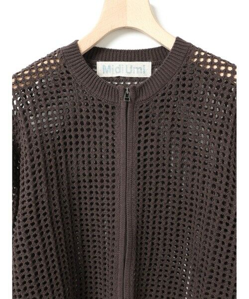 MidiUmi / ミディウミ カーディガン・ボレロ | MidiUmi メッシュニットジップカーディガン | 詳細2