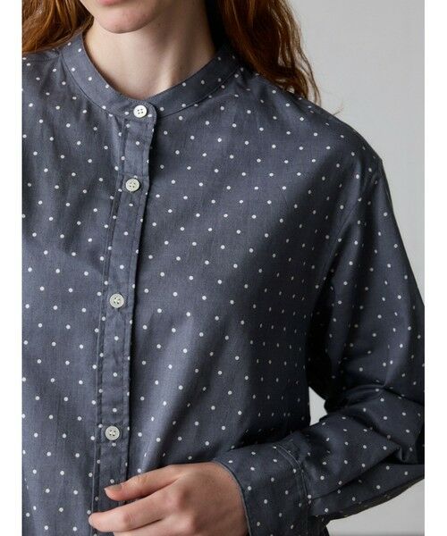 MidiUmi / ミディウミ シャツ・ブラウス | MidiUmi ドット柄バンドカラーシャツ | 詳細14